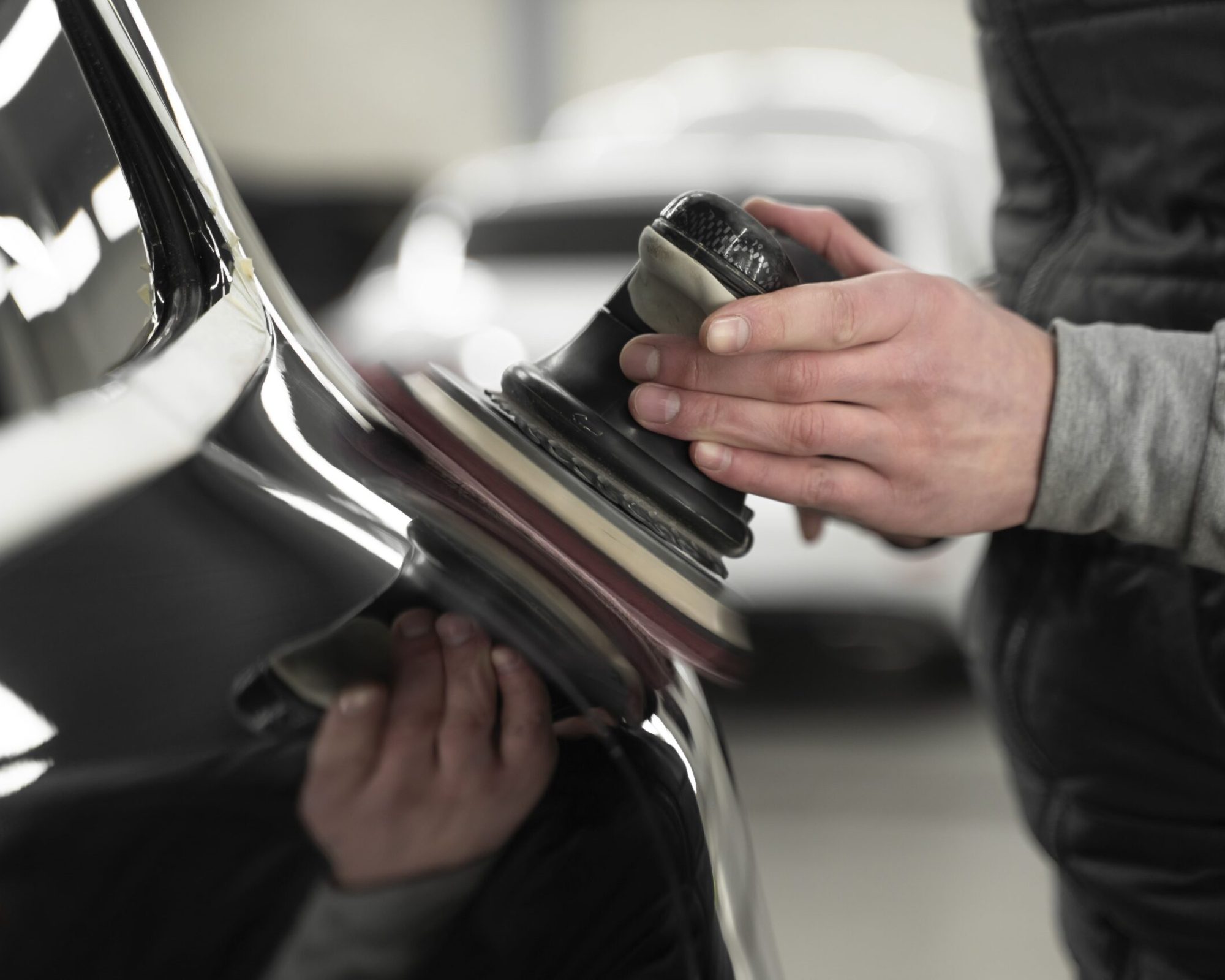 A car getting paint corrected