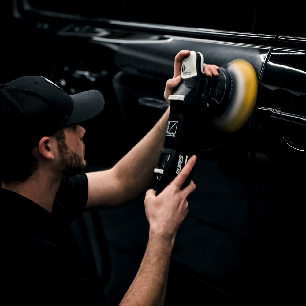 car getting paint correction done